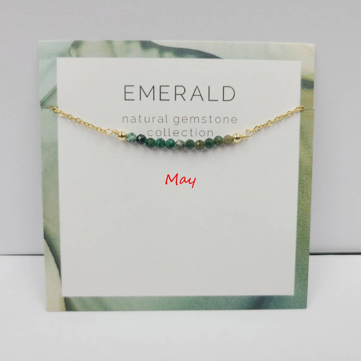 DECEMBER NECKLACE NATURAL STONE LOCK BONE CHAIN