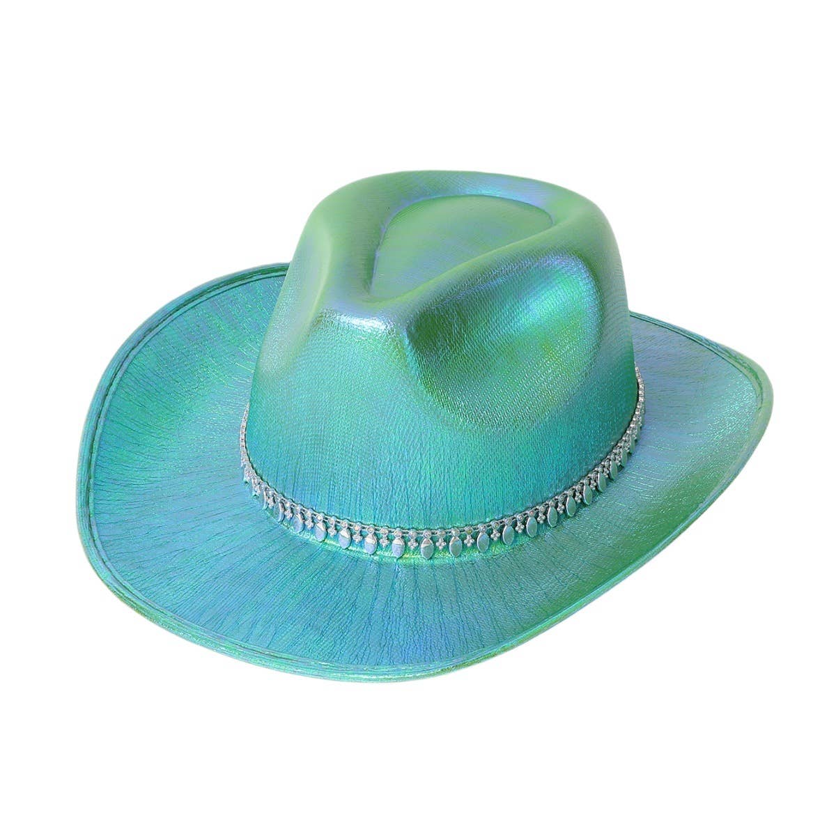 Western Laser Stripe Rhinestone Felt Jazz Hat_CWAH3642