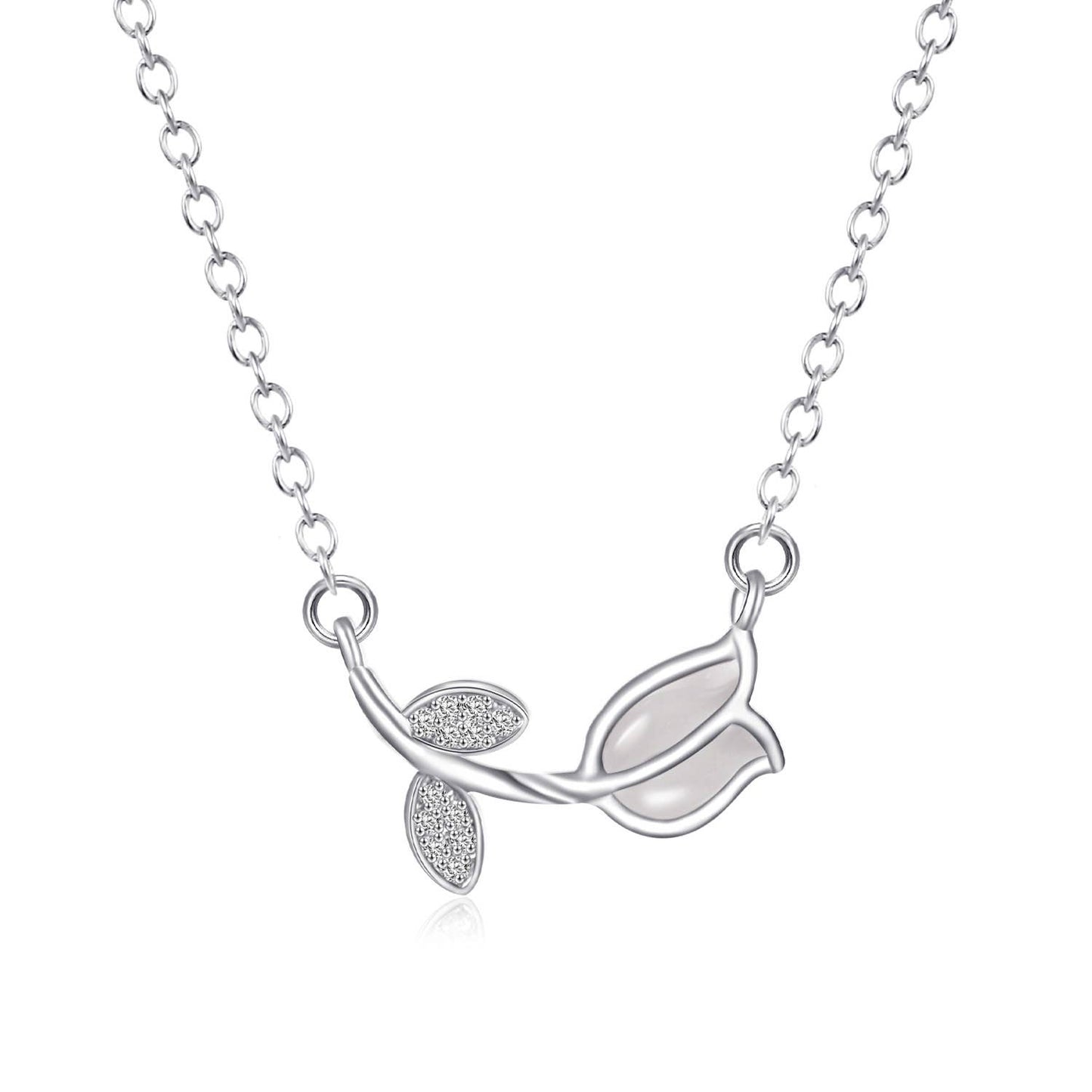 PEARL ZIRCON TITANIUM STEEL NECKLACE