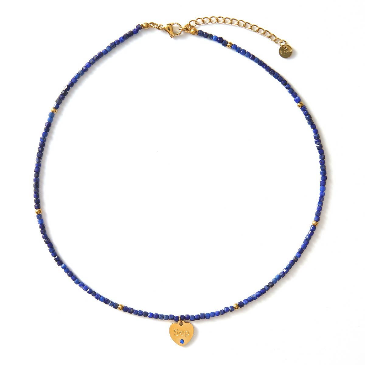 12-Month Cut Stone Necklace with Heart Pendant_CWMM8851