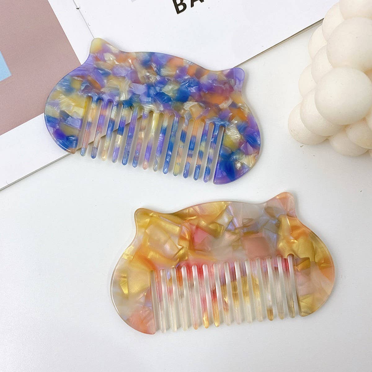 10cm Acetate Cartoon Comb Colorful Hair Comb_CWMM6440