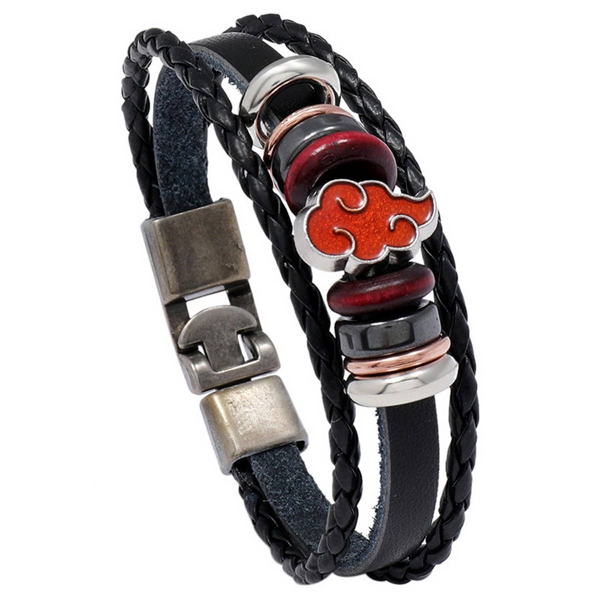 PERSONALIZED ANIME BRAIDED PUNK LEATHER BRACELET_CWMM4526