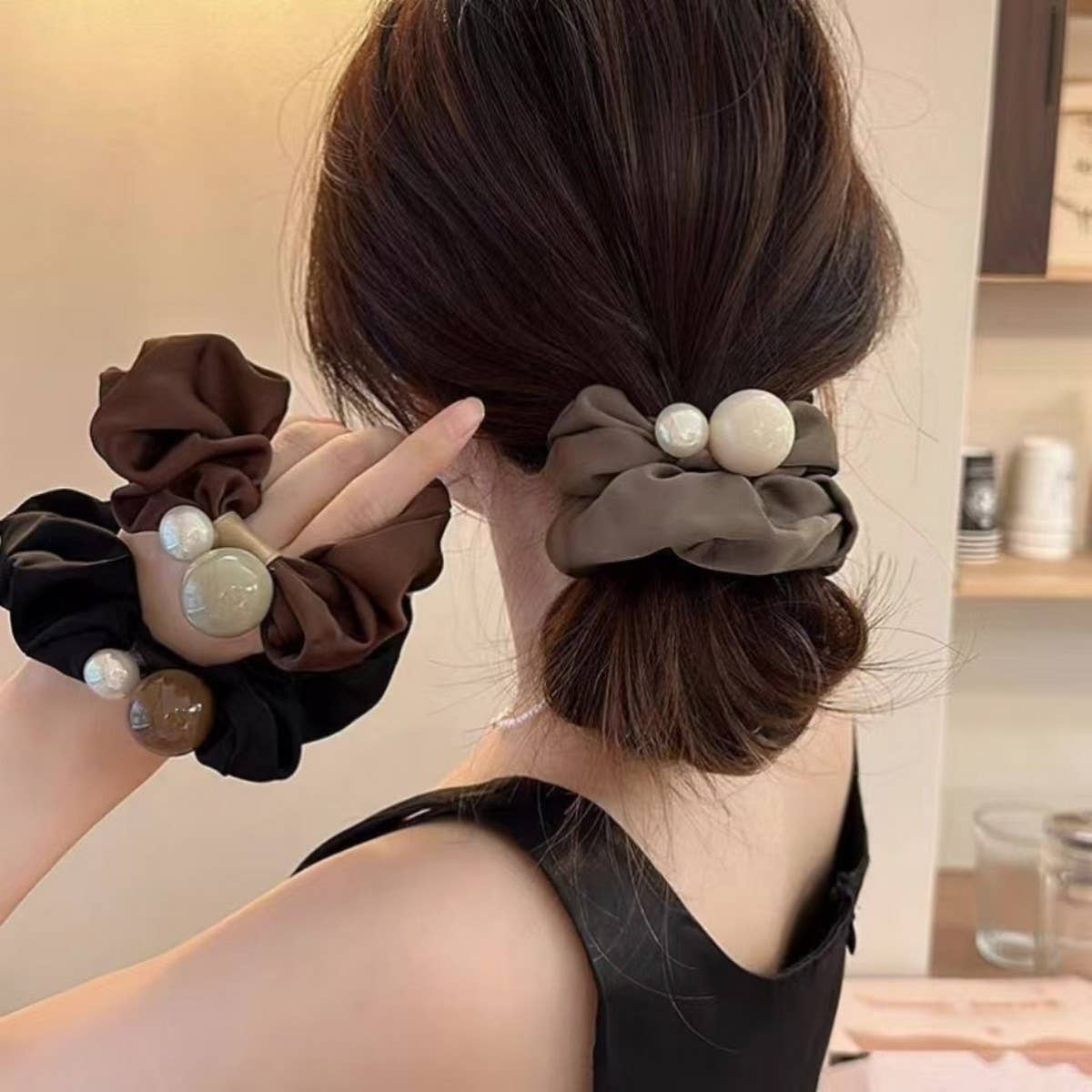 FRENCH FASHION NICHE DESIGN HAIR SCRUNCHIES