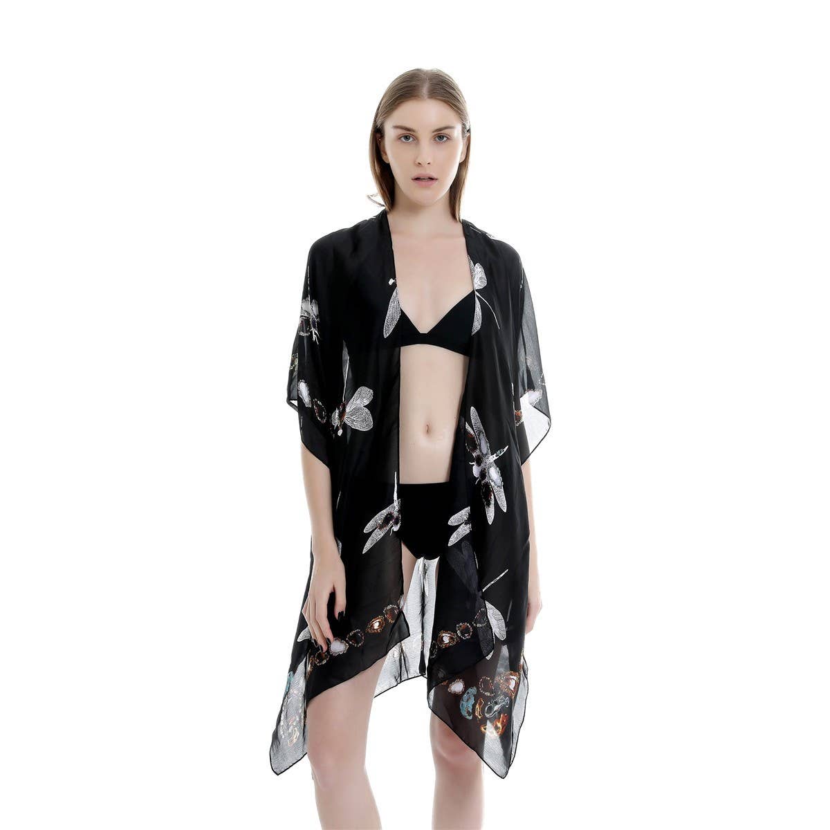 DRAGONFLY PRINTED KIMONOS,SUMMER CARDIGAN