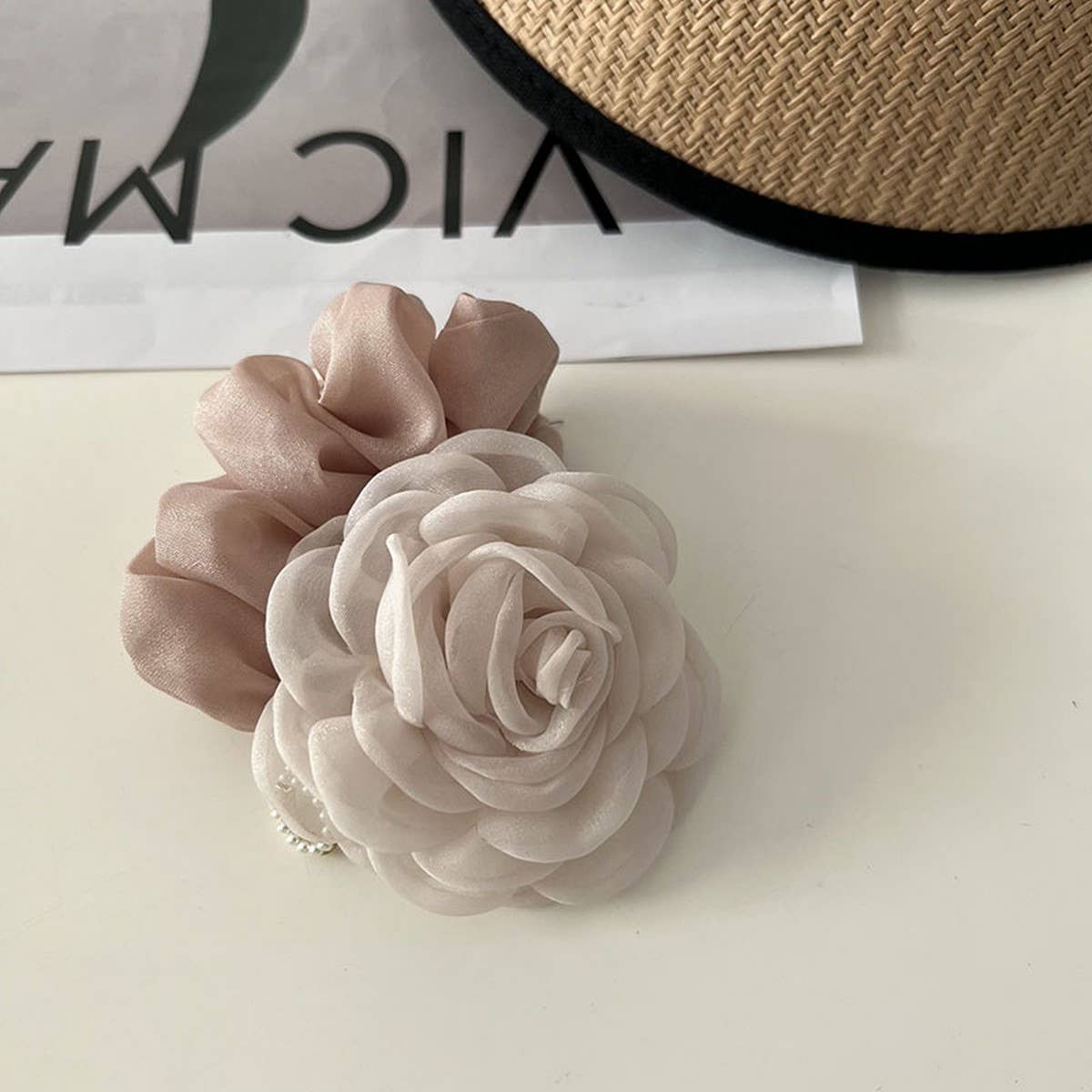 Camellia Hair Claw, Elegant Bun Clip for Back Hair_CWAHA4686