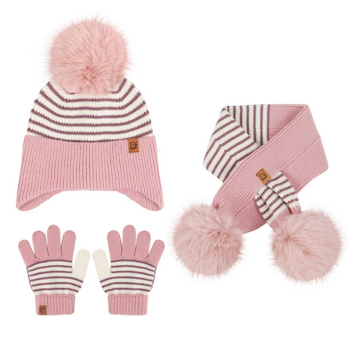 CHILDREN'S WINTER WARM KNITTED THREE-PIECE SUIT