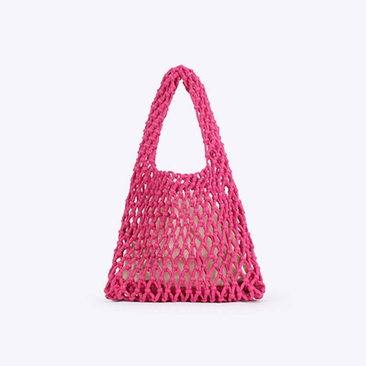 SOLID COLOR HOLLOW COTTON ROPE HAND-WOVEN BAG_CWAB4684