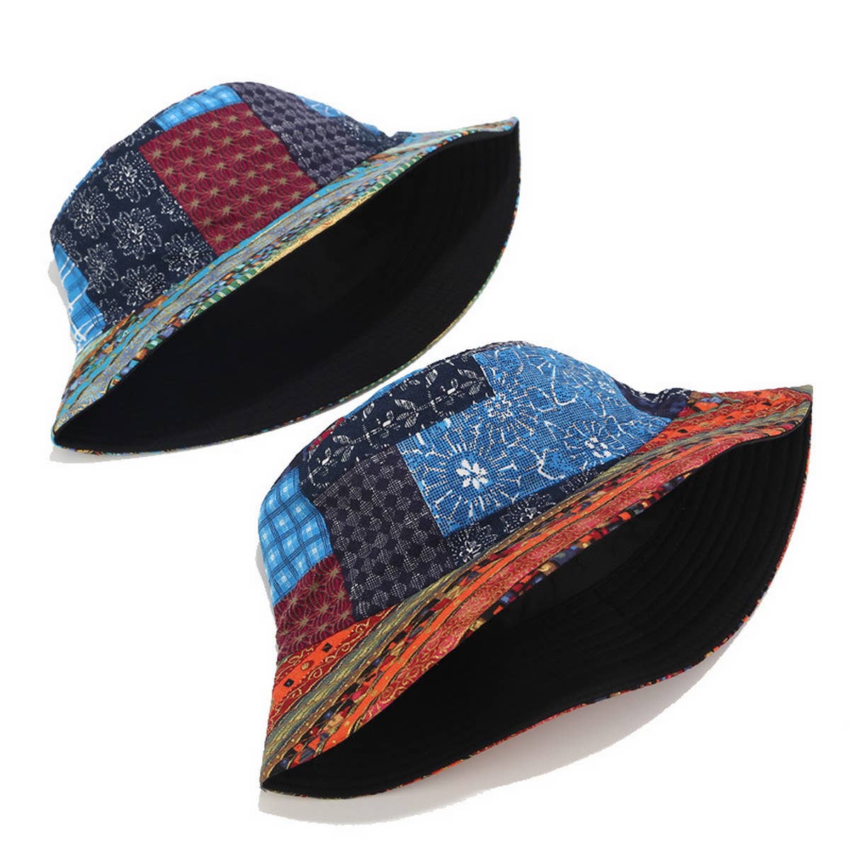 VINTAGE PRINTED SUNSHADE BUCKET HAT_CWAH1641