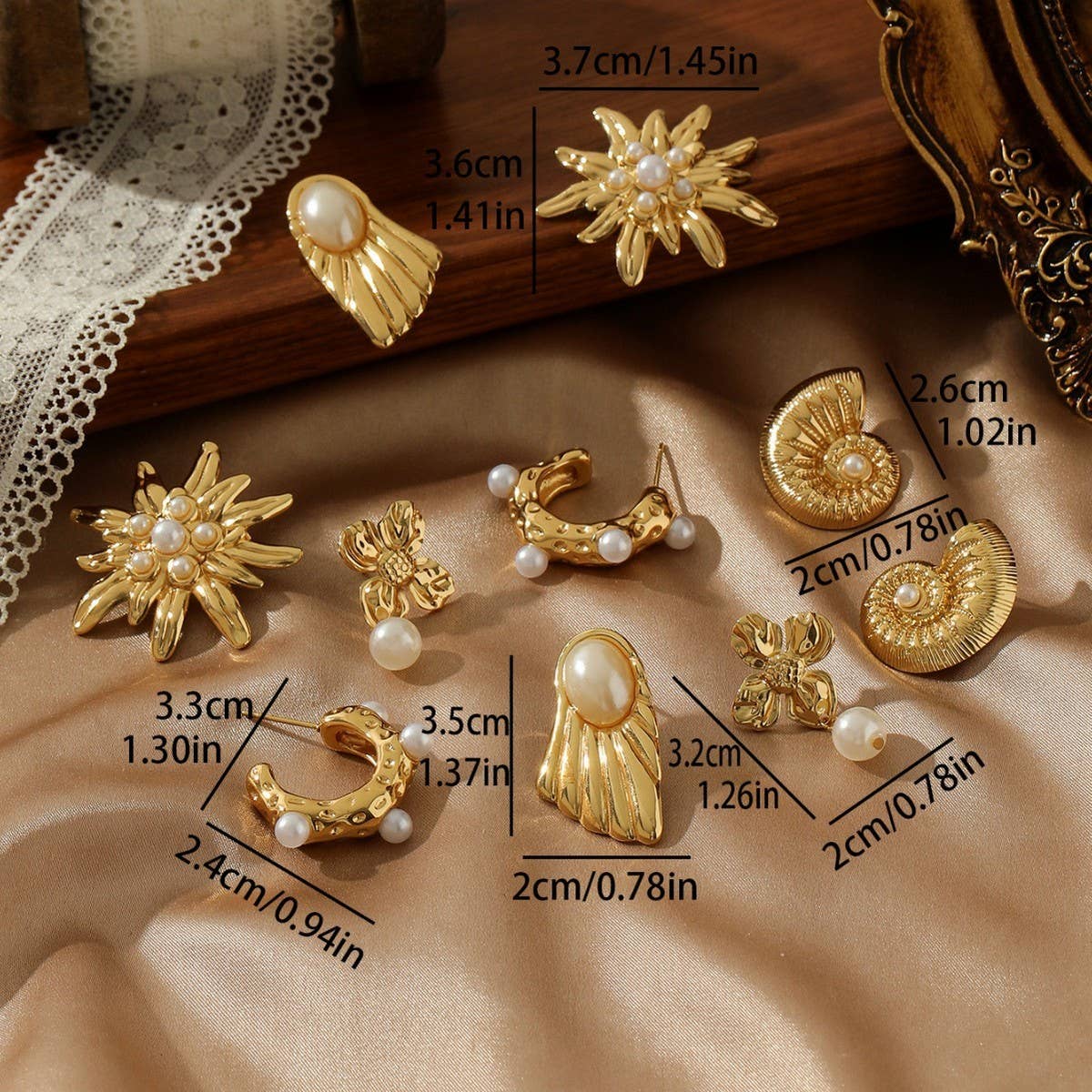 VINTAGE HIGHLIGHT BEAD TITANIUM STEEL EARRINGS