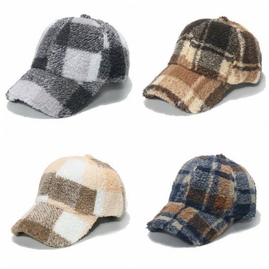 Wool Baseball Cap - Check Curved Brim CWAH0728