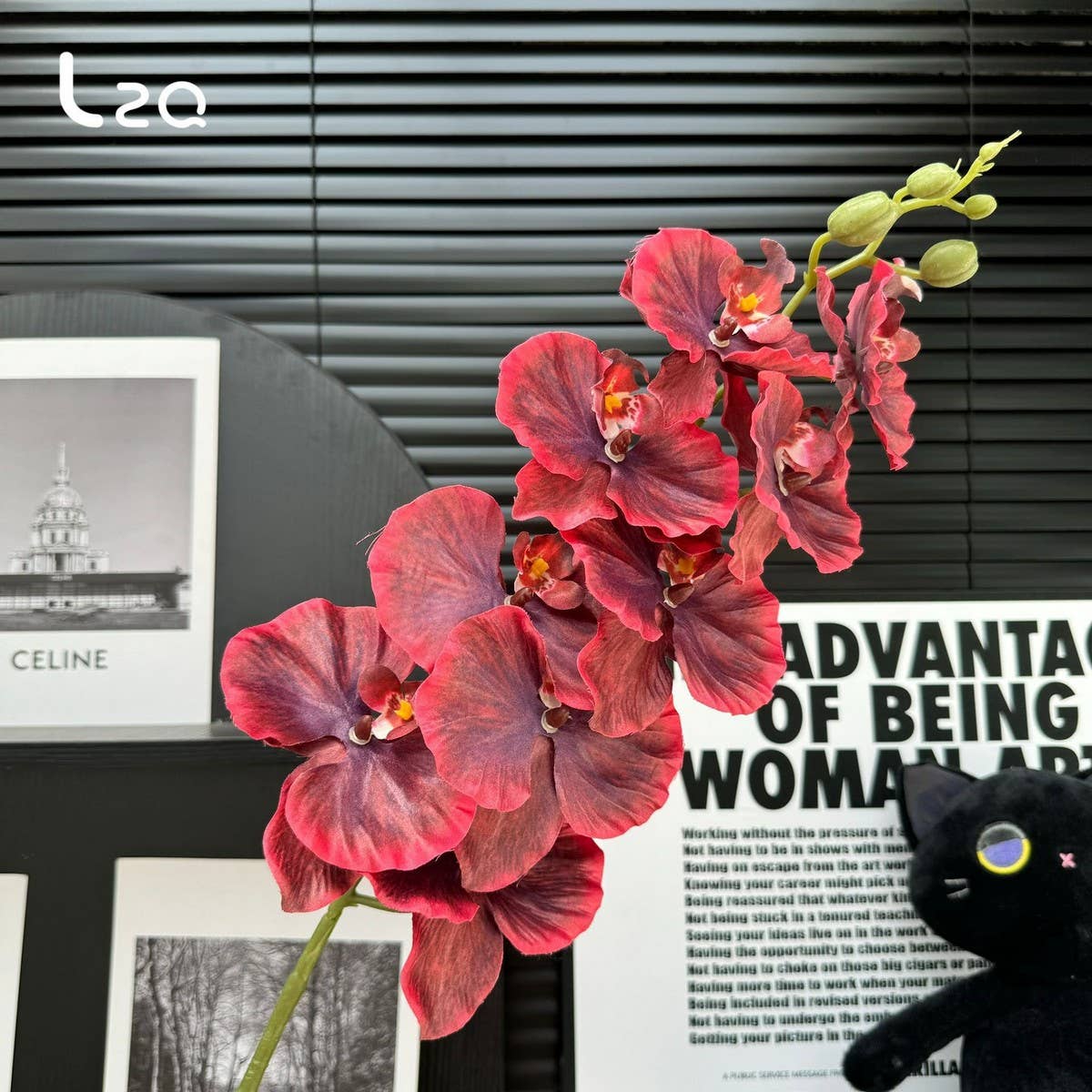 Premium Silk 9-Head Phalaenopsis Orchid Home Decor_CWMM6479