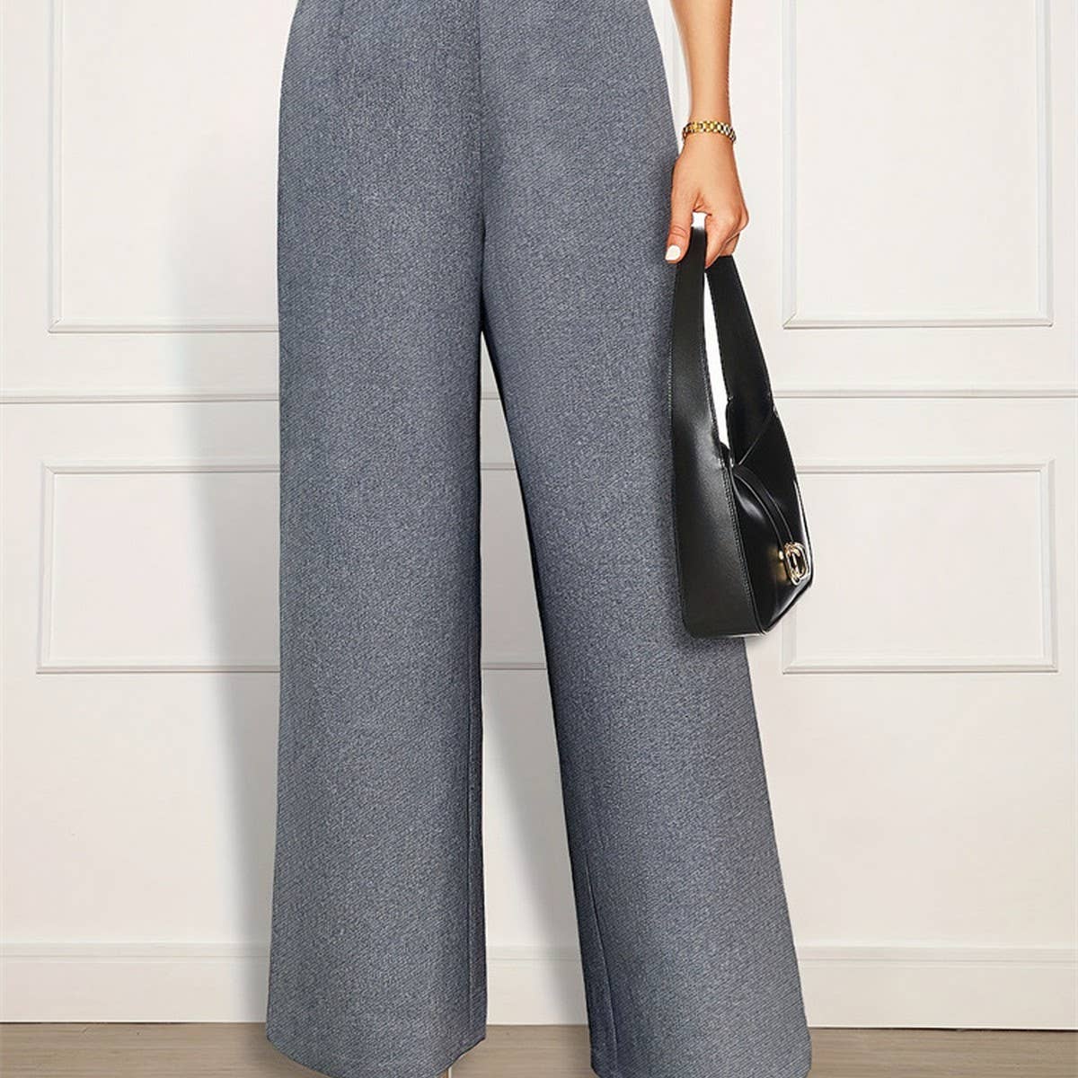 Elegant commuter pants with wide legs straight