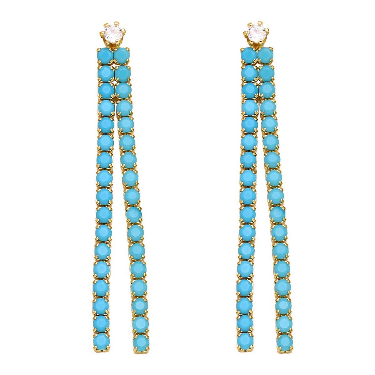 MINIMALIST COLORED DIAMOND TASSEL EARRINGS