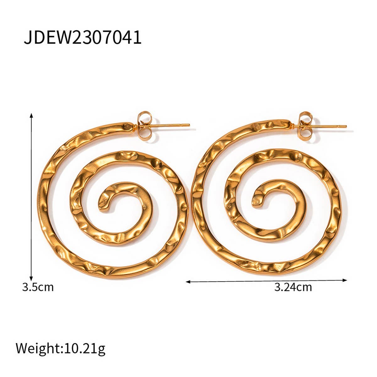 PERSONALIZED BEAT SPIRAL HAMMER EARRINGS_CWASC1686