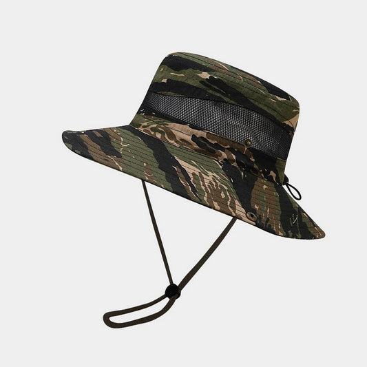 Camouflage Mesh Sun Hat for Hiking & Fishing_CWAH3838