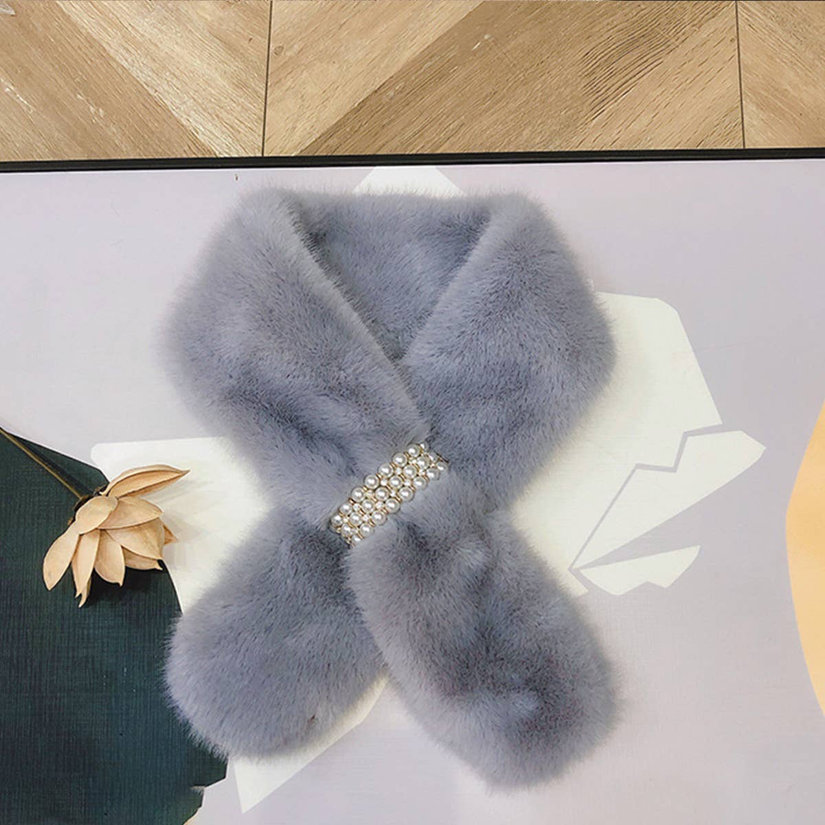 Pearl Knit Scarf - Stylish Neck Wrap for Women_CWASC1249