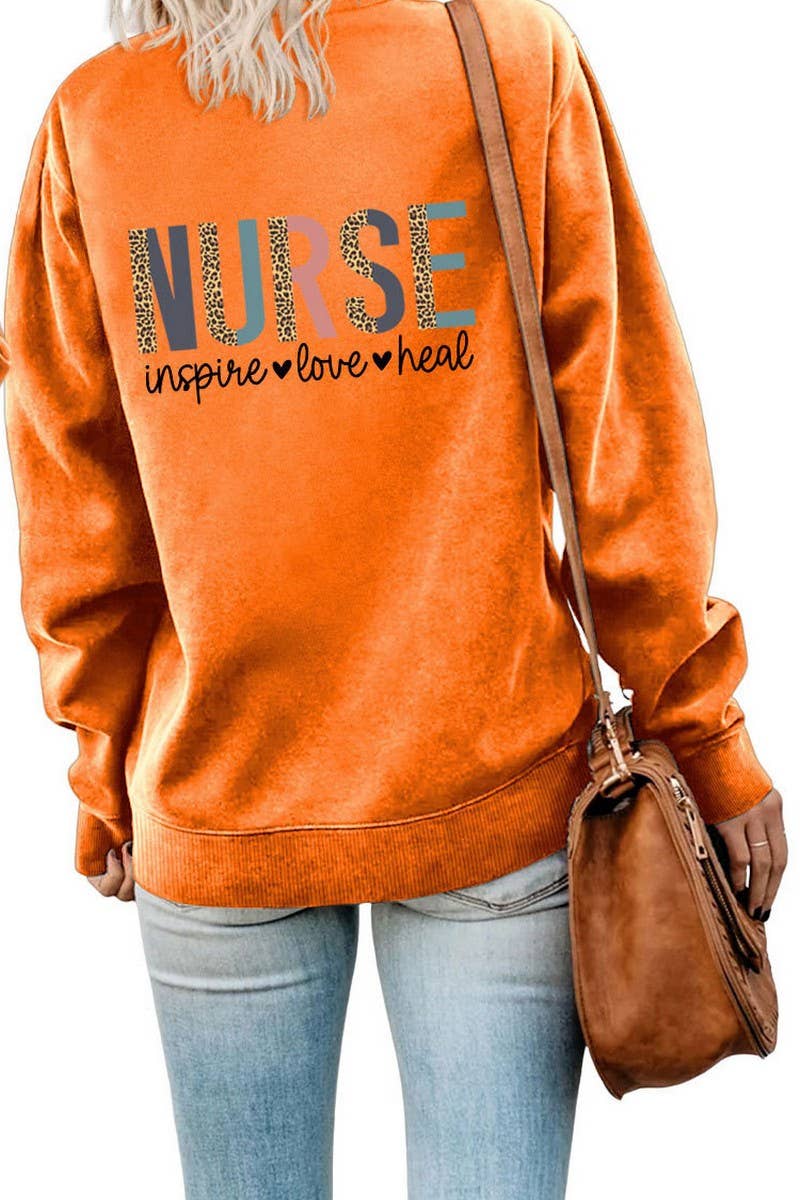 WOMEN NURSE PRINTING RIBBED OVERSIZED PULLOVER_CWTSTL0459