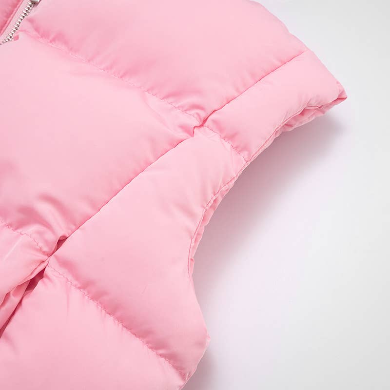 Stand-up collar warm fluffy cotton-padded vest