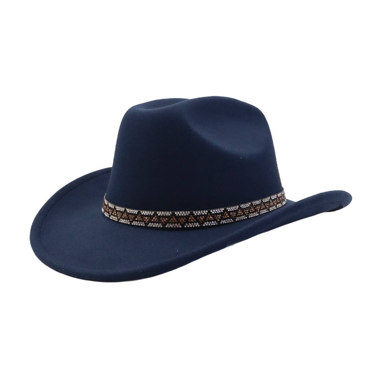 Couple Wool Fedora Jazz Hat Western Ethnic Style_CWAH04411