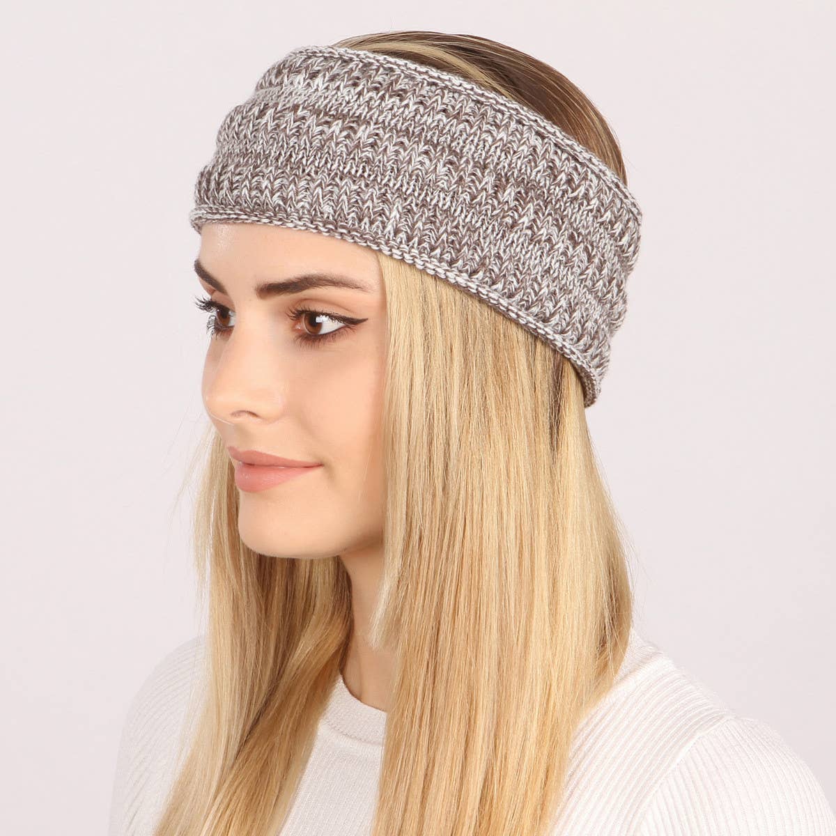 WOMEN SOLID COLOR CURLED HEADBAND