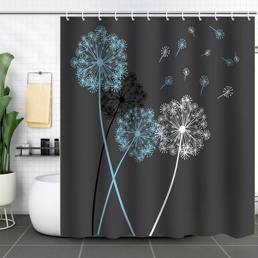 DANDELION FLOWER WATERPROOF SHOWER CURTAIN