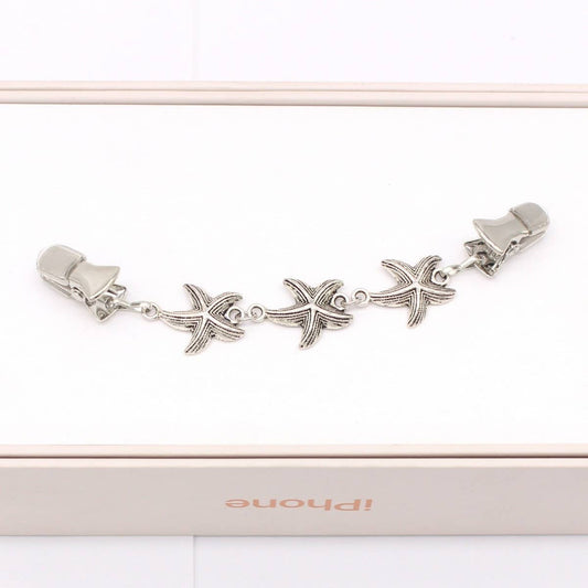 NEW FASHION BEACH STARFISH SHELL SHAWL CLIP