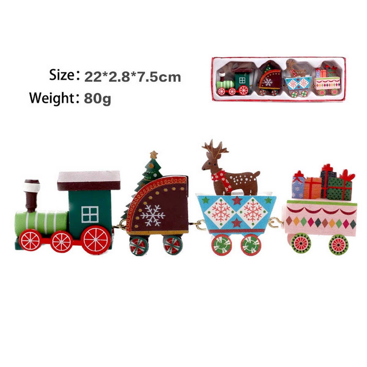 Painted Wooden Train Christmas Table Decor_CWAJE05395