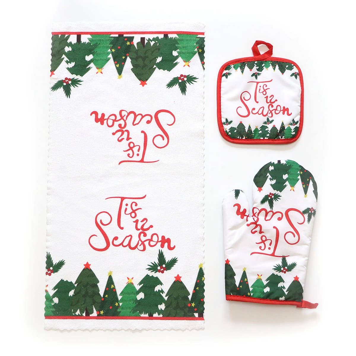 CHRISTMAS SERIES SCALDING GLOVES THREE-PIECE SET
