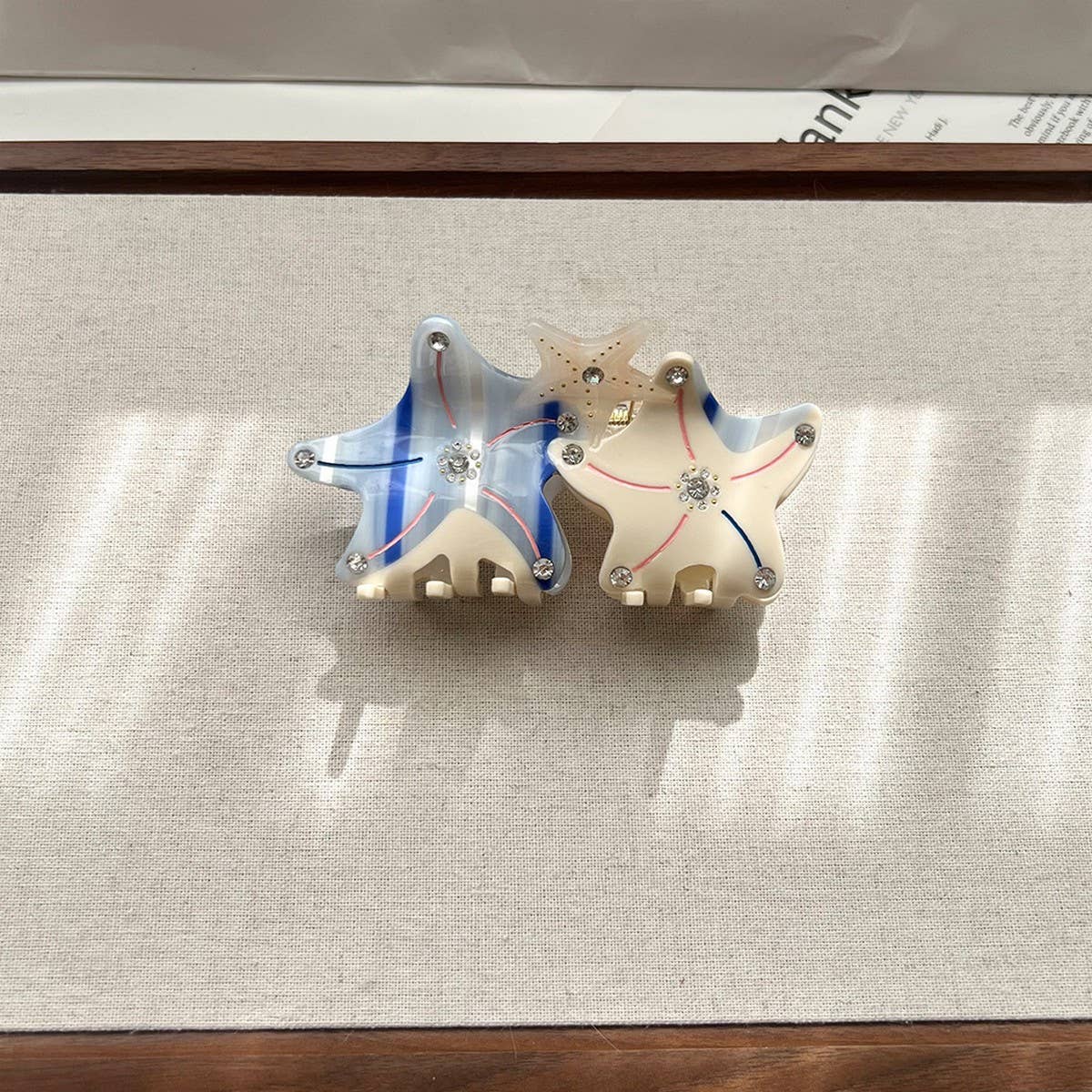 3D Starfish Acetate Hair Claw, Thick Hair Bun Clip_CWAHA5970