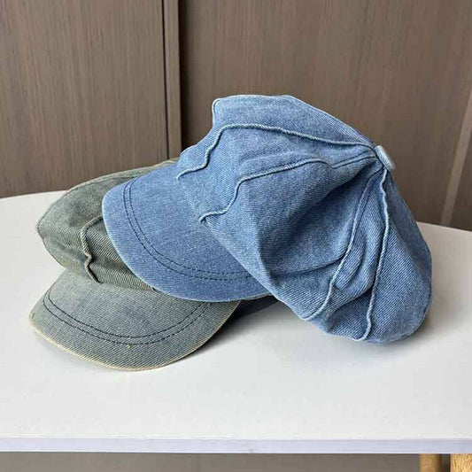 FASHION RETRO DISTRESSED DENIM BERET_CWAB2911