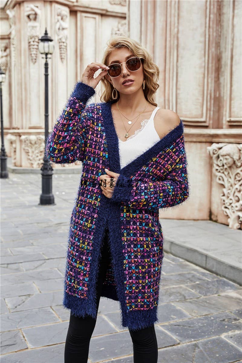 CWOCAL0926_MID-LENGTH COLORFUL KNITTED COAT