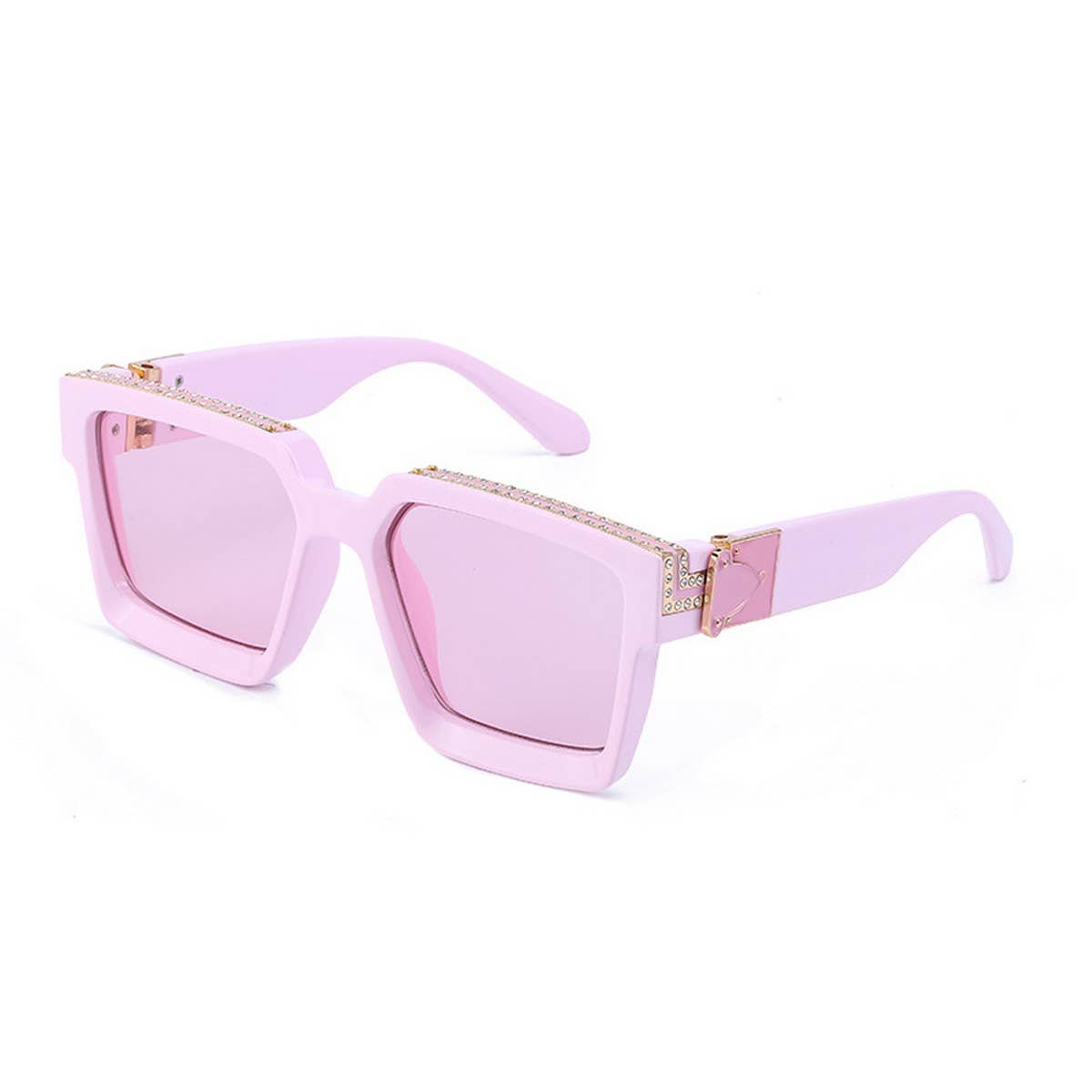 LARGE SQUARE FRAME SUNGLASSES WITH DIAMONDS