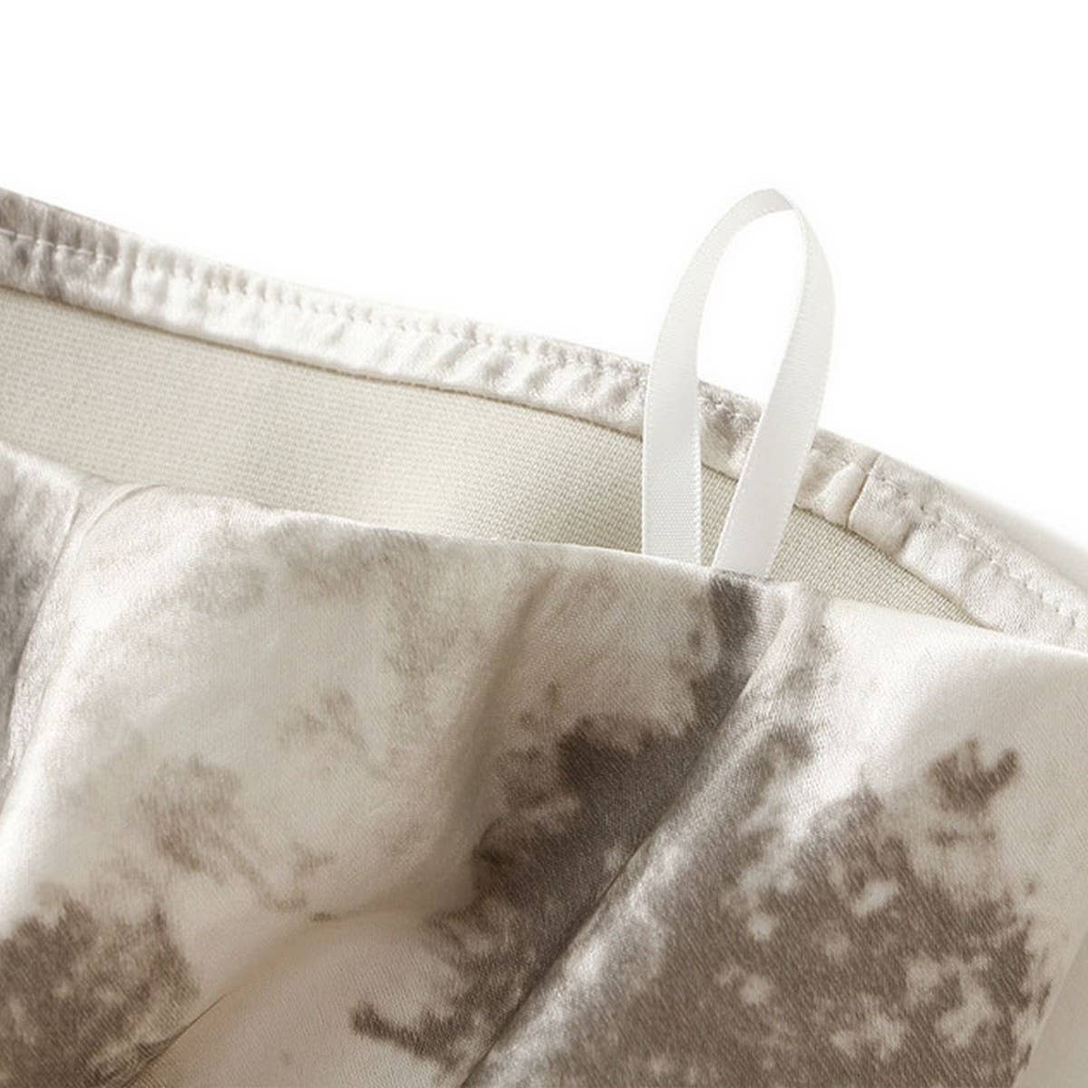 Tie-Dye Satin Print Fishtail Midi Skirt