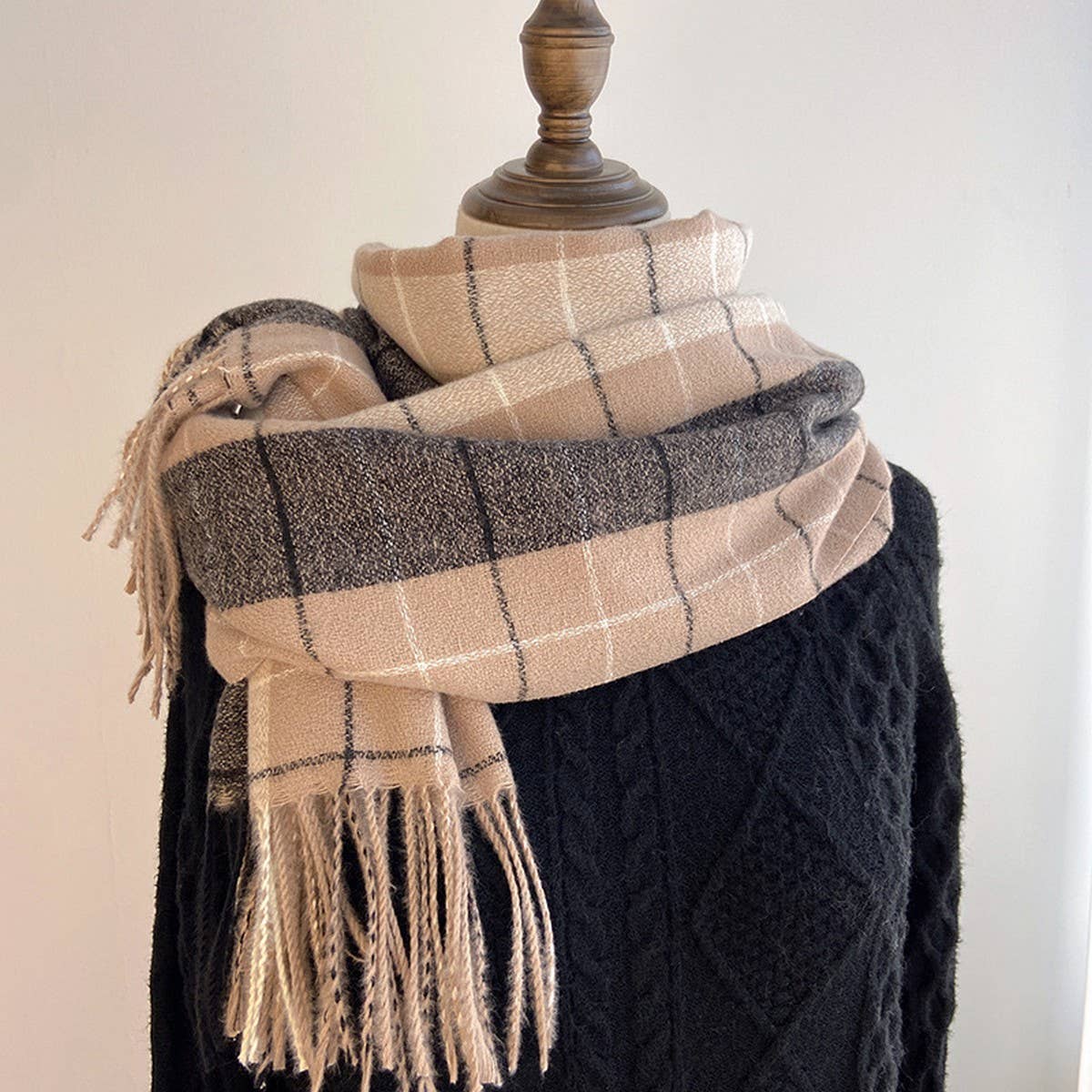 Plaid Scarf Shawl ??Classic Tartan Winter Wrap_CWASC1455