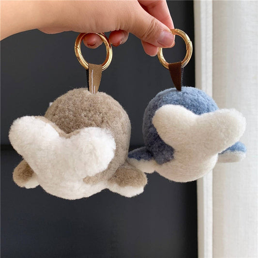 CUTE PLUSH BABY WHALE CAR KEYCHAIN PENDANT