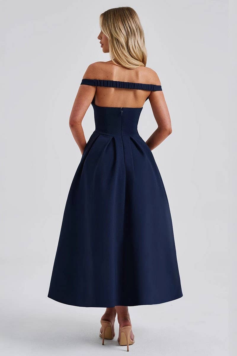 CWDMD5588_ELEGANT V NECK BACKLESS EVENING GOWN DRESS