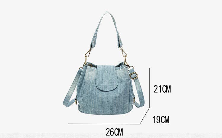 Denim multi-layered crossbody bag