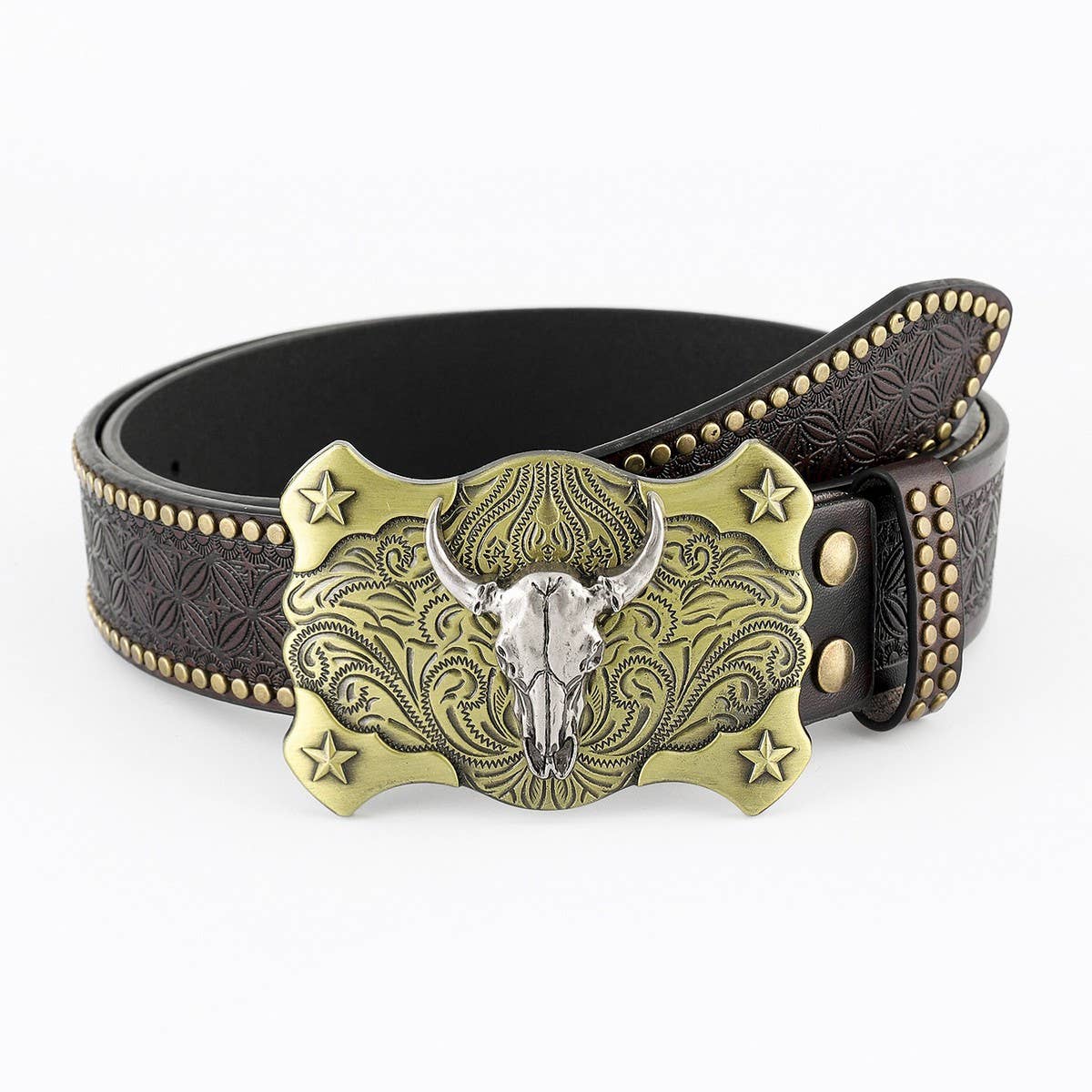 WESTERN COWBOY BELT WITH SAPPHIRE EMBELLISHMENT_CWABE0414