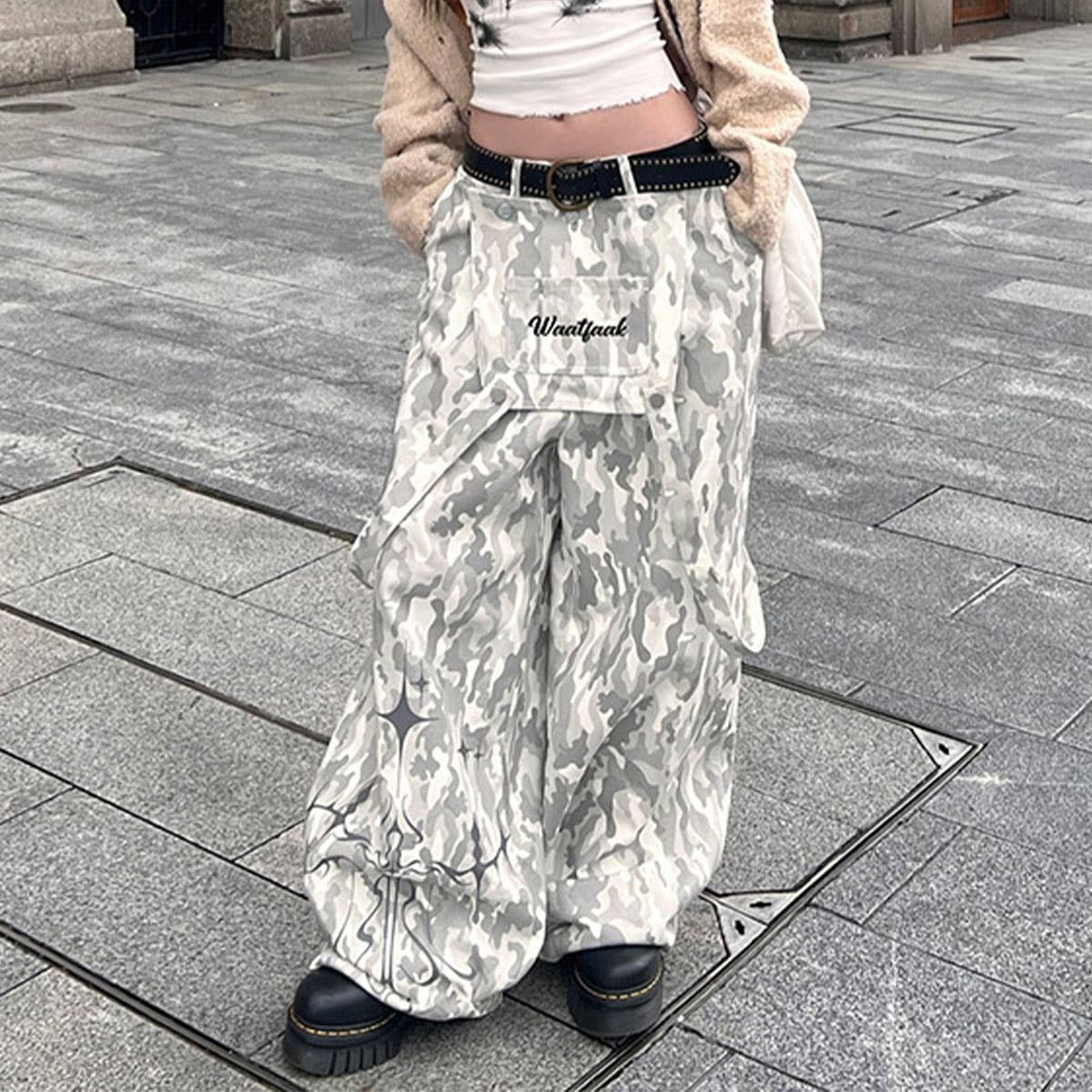 PERSONALITY STREAMERS STREET CHIC CAMO OVERALLS