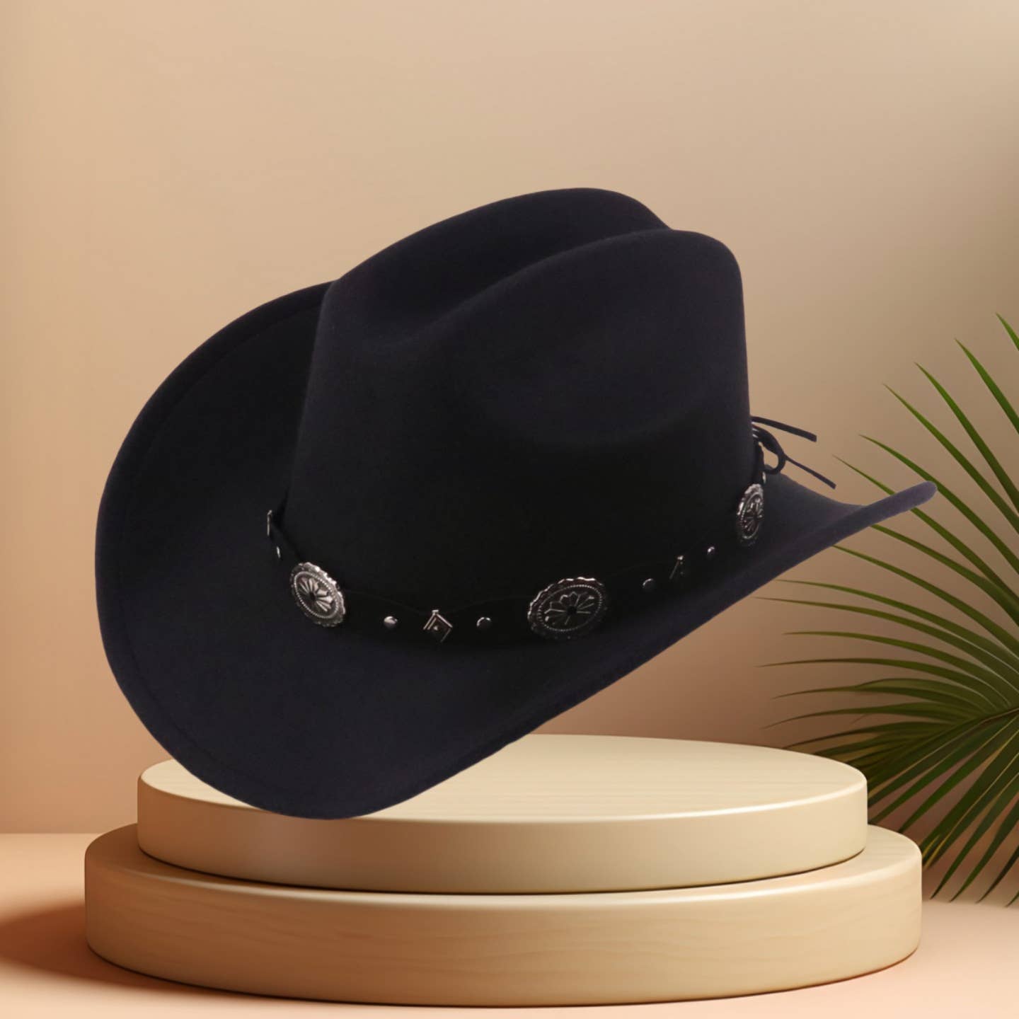Ethnic Western Cowboy Hat with Belt for Show_CWAH3651