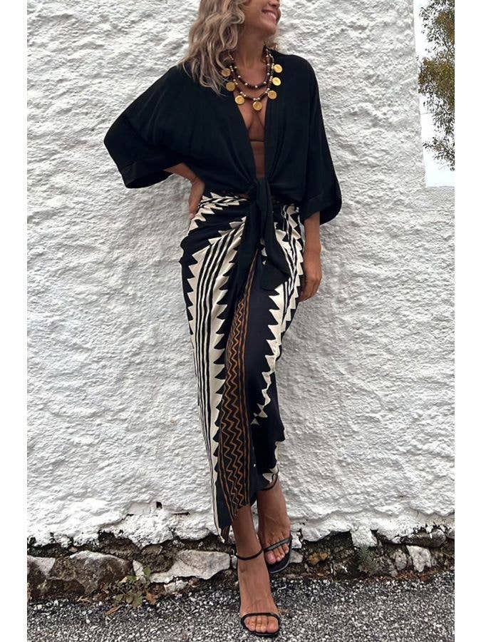 HIGH SPLIT KINK HOLIDAY STYLE LONG SKIRT