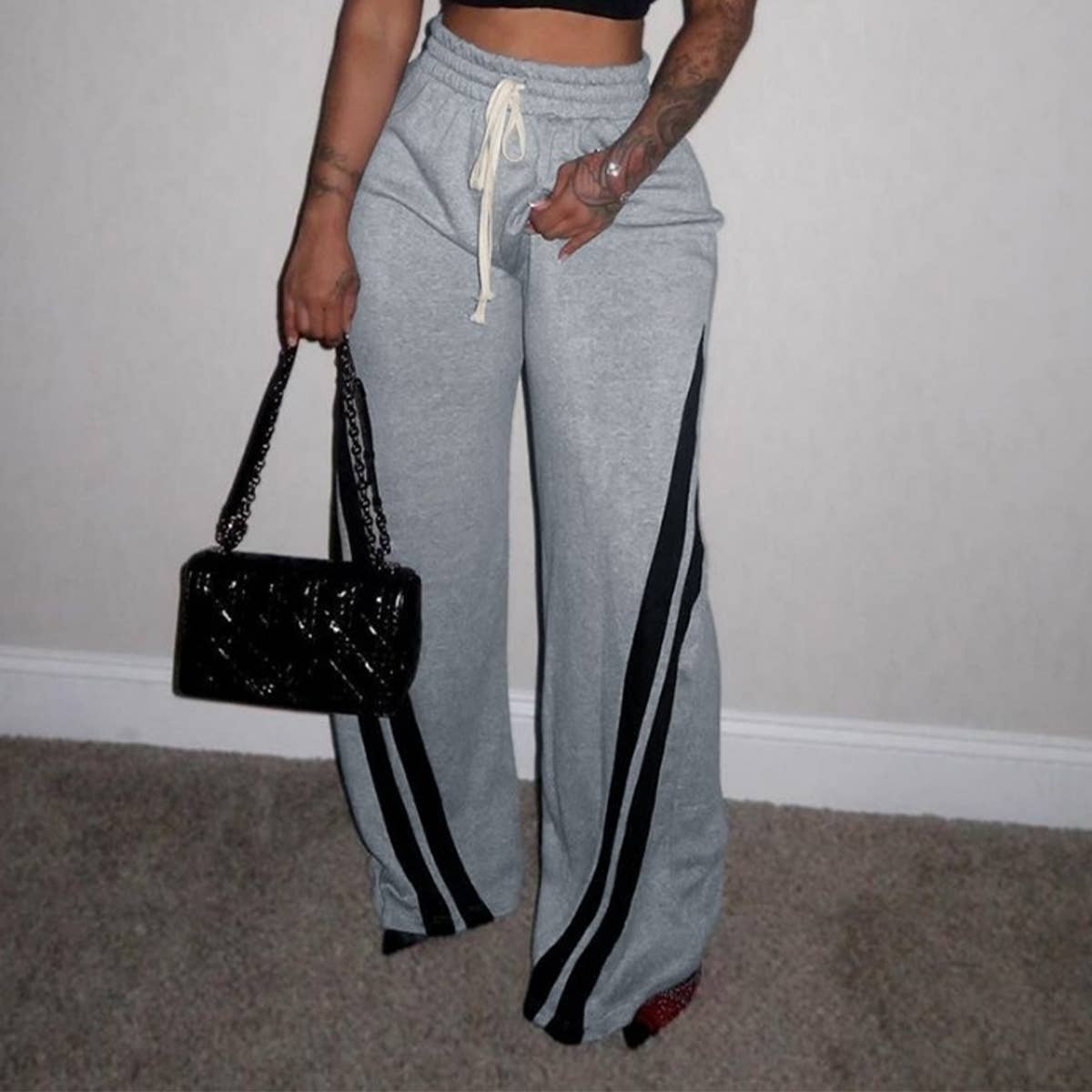 MATCHING DIAGONAL STRIPED SWEATPANTS