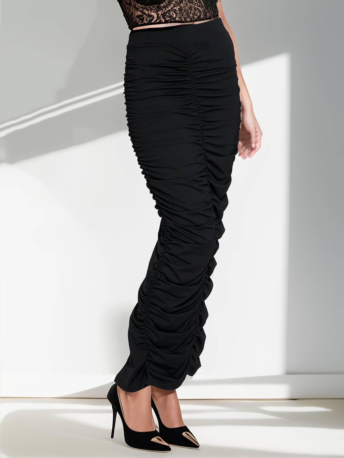 SEXY TIGHT BACK SPLIT HIGH WAIST PLEATED SKIRT