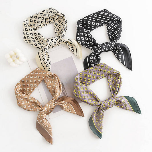 Chic Silk Square Scarf, Versatile Headscarf & Shaw