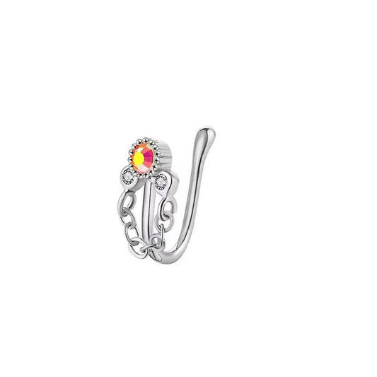 Fake Nose Ring Clip-On with Sparkling Zircon_CWMM9512