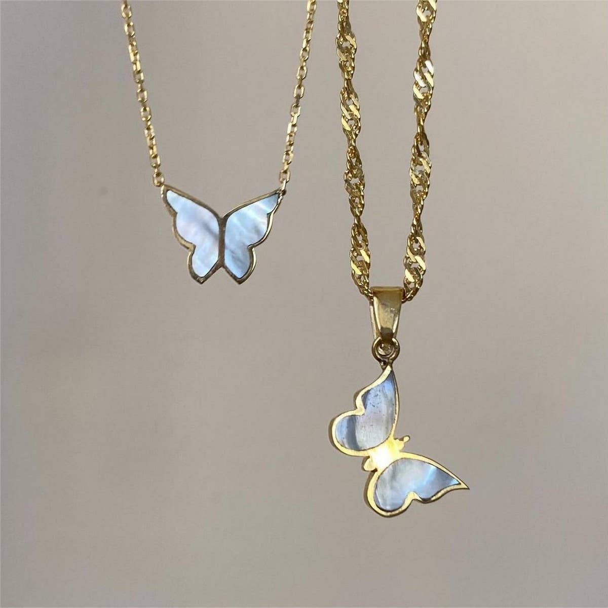 Fashion Titanium Steel Butterfly Clavicle Necklace_CWMM5662