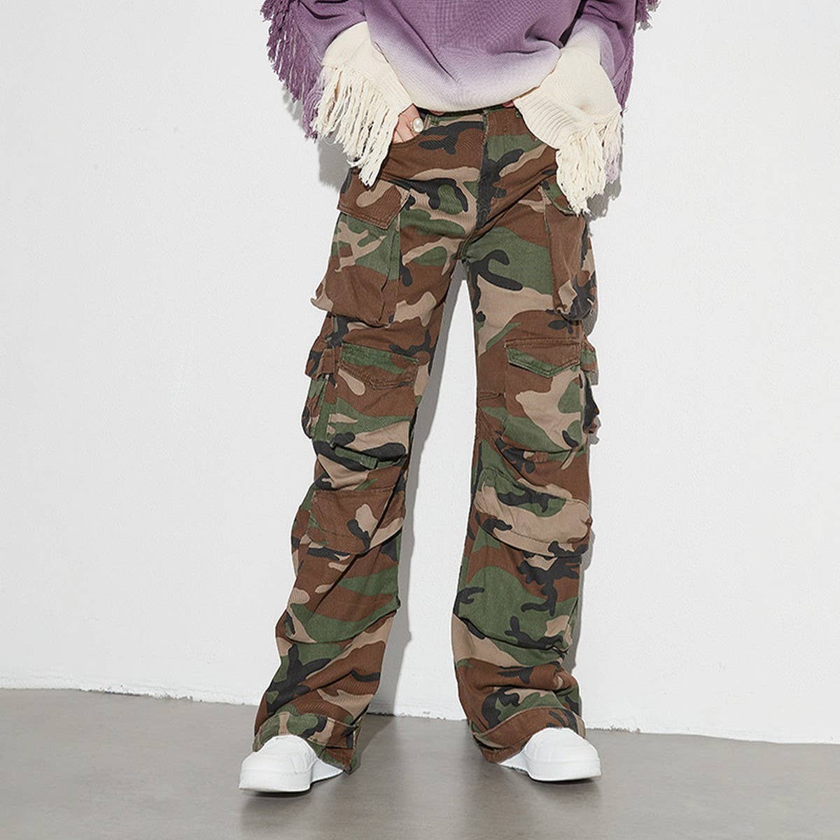 HIP HOP STYLE MULTI POCKET CAMOUFLAGE JEANS