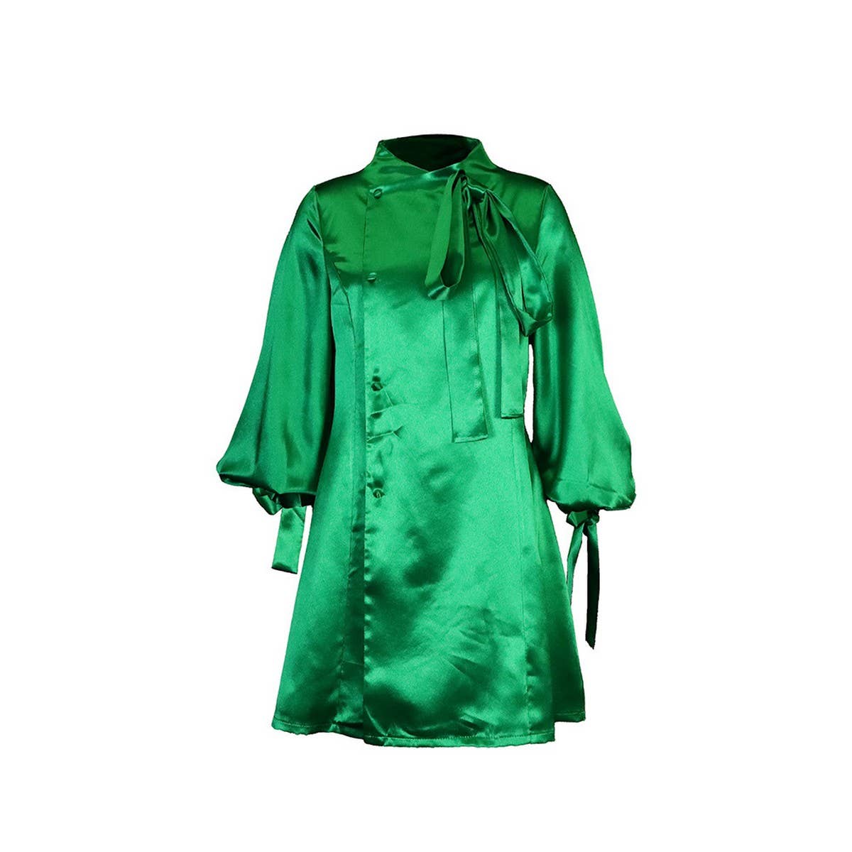 FASHIONABLE DRESS WITH PUFF SLEEVES AND WAIST