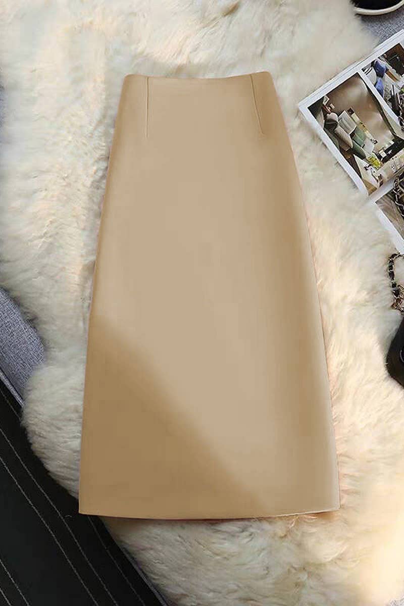 CWBLS00687_SUMMER DRAPE COMMUTER STYLE SUIT SKIRT