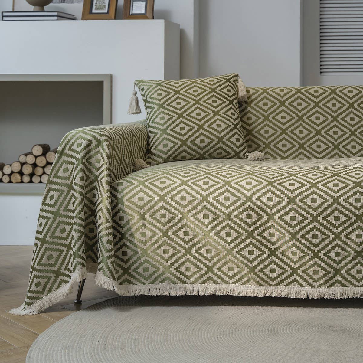 GEOMETRIC JACQUARD RETRO AMERICAN SOFA THROW